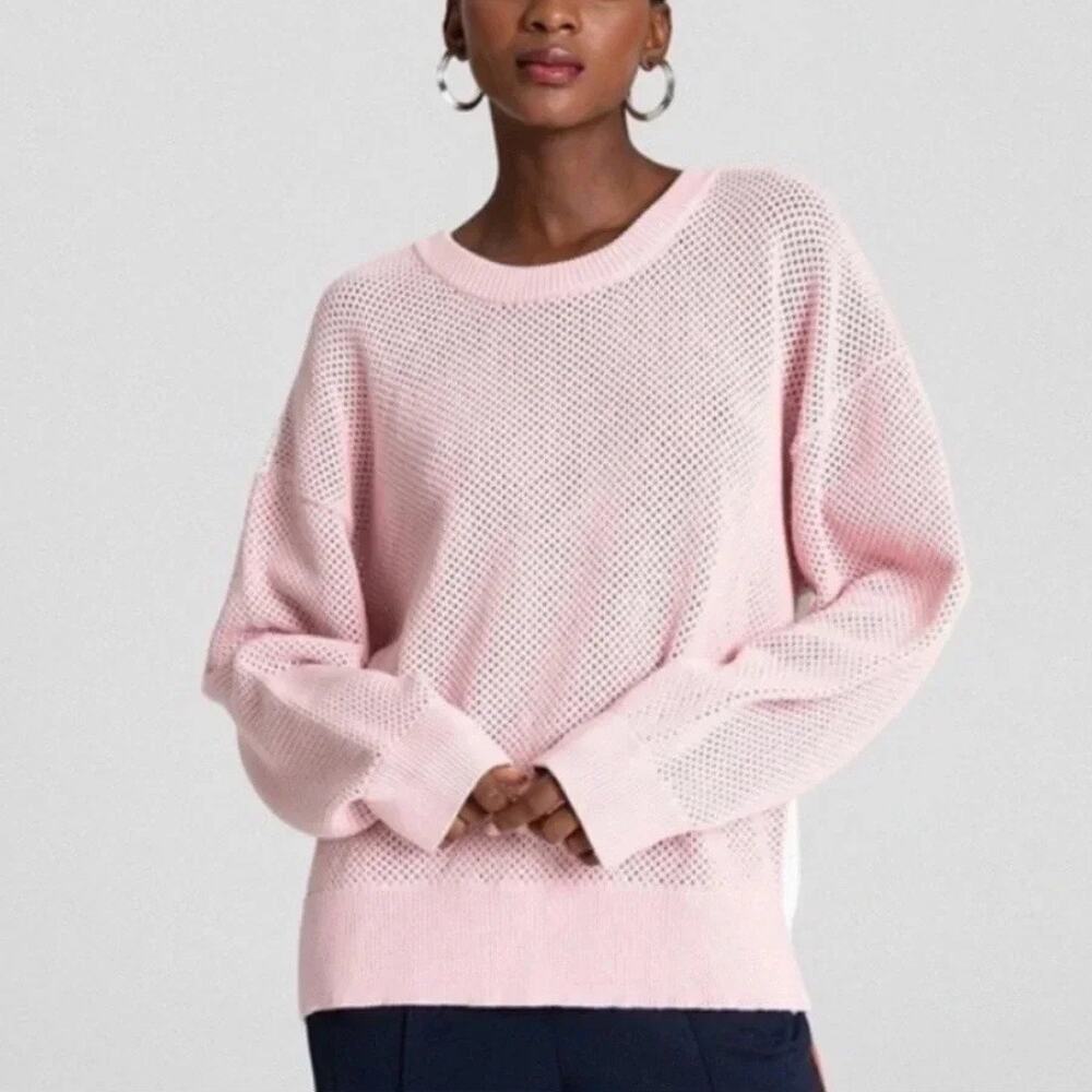 A.L.C. Pink Color Block Alana Mesh Oversized Swea… - image 1